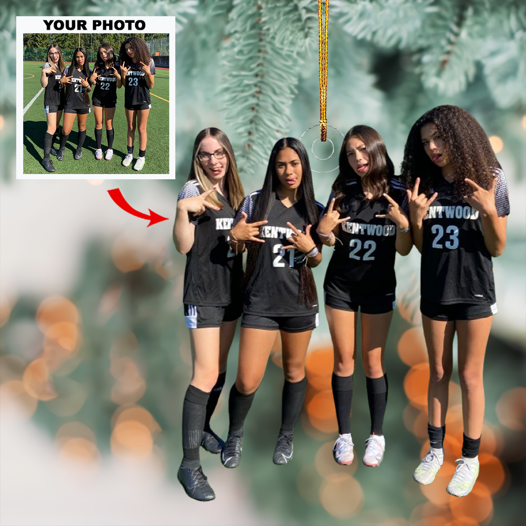 Team Spirit - Personalized Photo Mica Ornament - Gift For Friends, Besties
