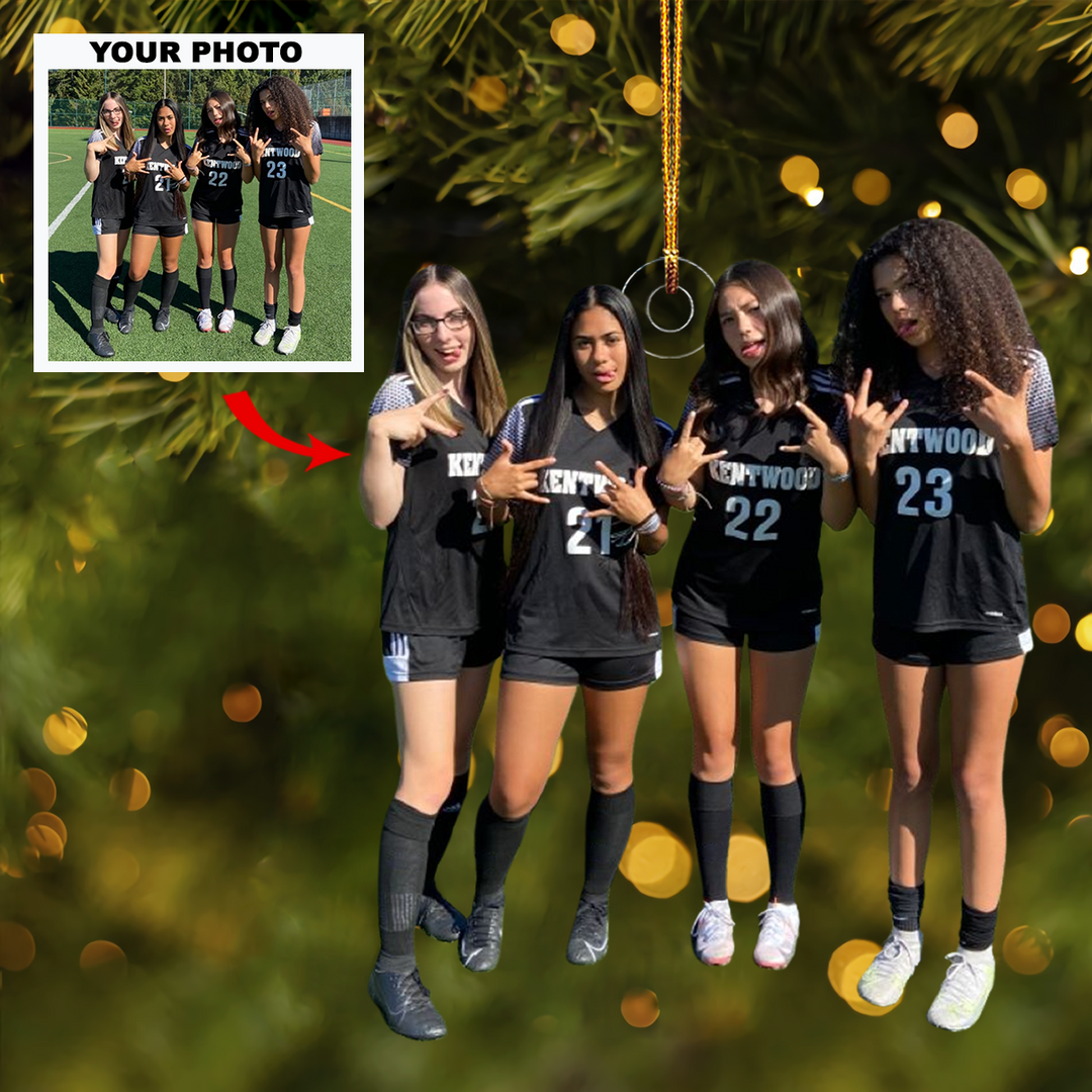 Team Spirit - Personalized Photo Mica Ornament - Gift For Friends, Besties