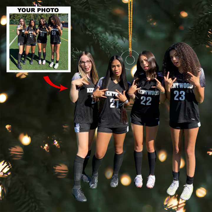 Team Spirit - Personalized Photo Mica Ornament - Gift For Friends, Besties