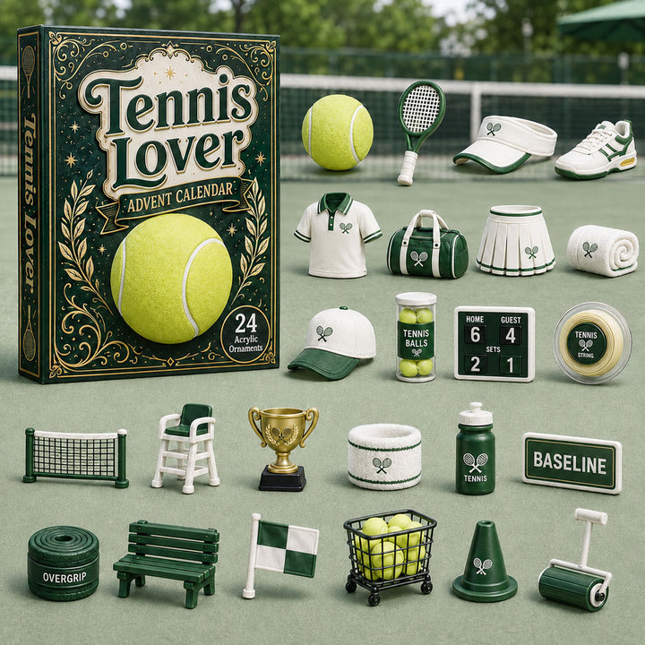 CHRISTMAS KICKOFF 40% OFF - Tennis Lover Advent Calendar 2026 - 24-Day Festive Countdown, Acrylic Charms Blind Box - Gift For Tennis Lovers AC0HA049