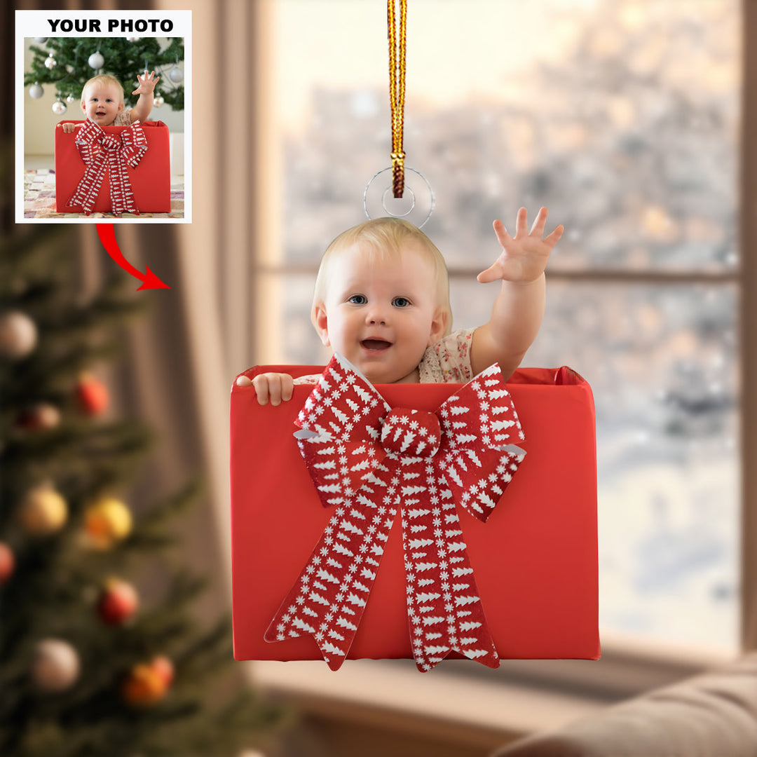 Baby Present - Personalized Photo Mica Ornament - Christmas Gift For Family Members, New Mom, New Dad