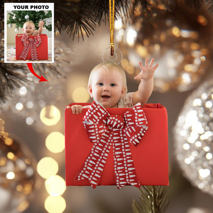 Baby Present - Personalized Photo Mica Ornament - Christmas Gift For Family Members, New Mom, New Dad