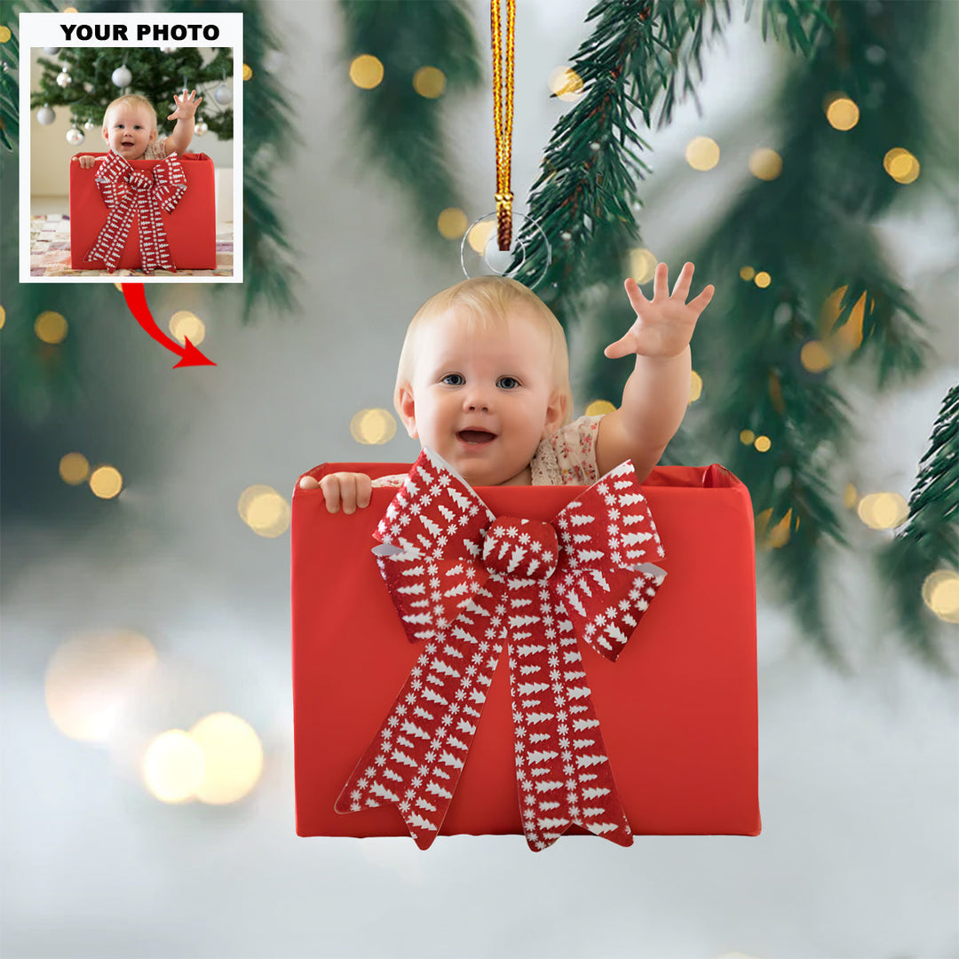 Baby Present - Personalized Photo Mica Ornament - Christmas Gift For Family Members, New Mom, New Dad