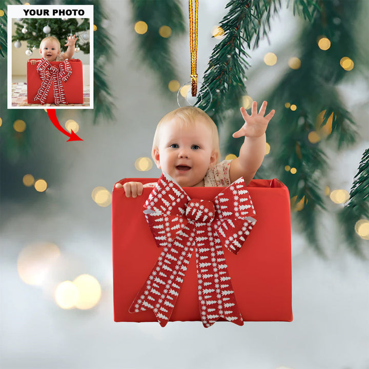 Baby Present - Personalized Photo Mica Ornament - Christmas Gift For Family Members, New Mom, New Dad