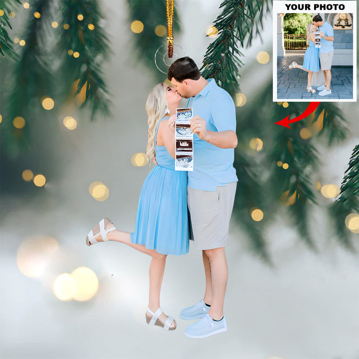 Parents-to-Be Christmas - Personalized Photo Mica Ornament - Christmas Gift For Family Members