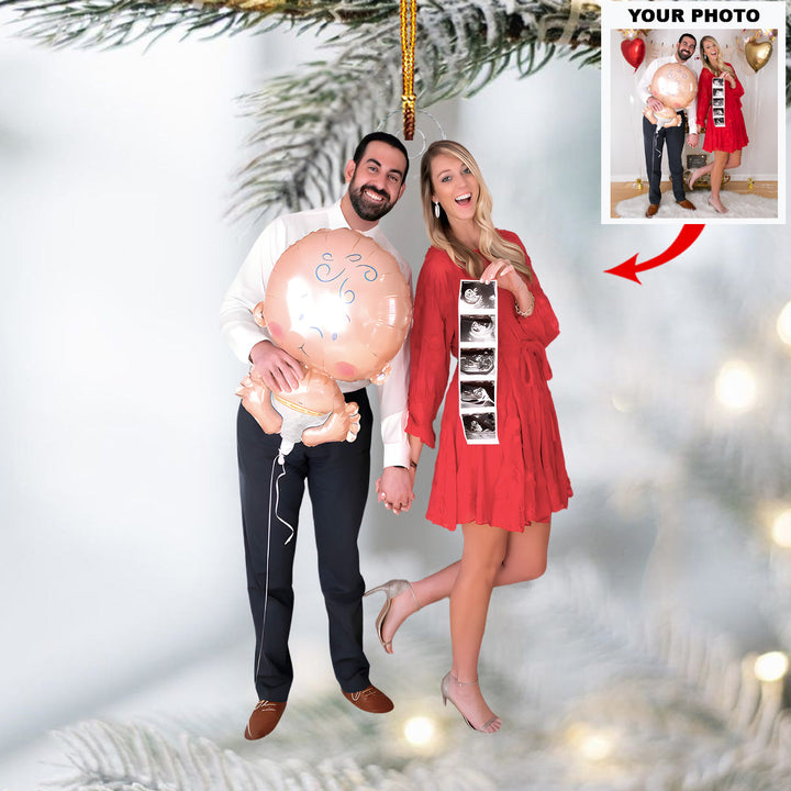 Our Growing Family - Personalized Photo Mica Ornament - Christmas Gift For Family Members