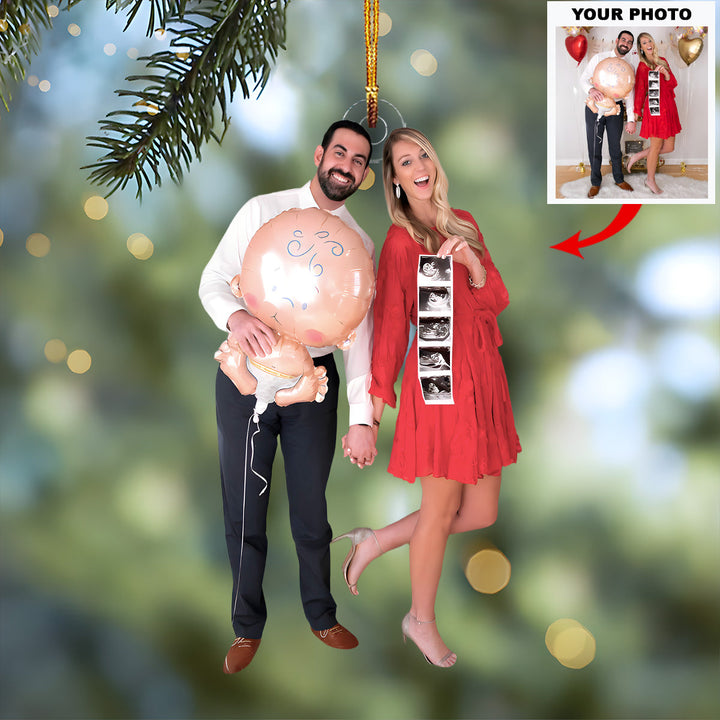 Our Growing Family - Personalized Photo Mica Ornament - Christmas Gift For Family Members