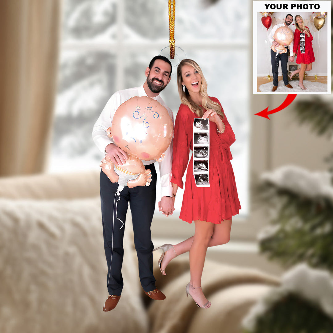 Our Growing Family - Personalized Photo Mica Ornament - Christmas Gift For Family Members