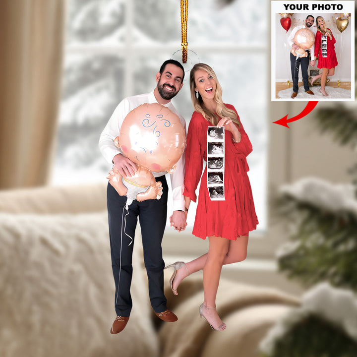 Our Growing Family - Personalized Photo Mica Ornament - Christmas Gift For Family Members