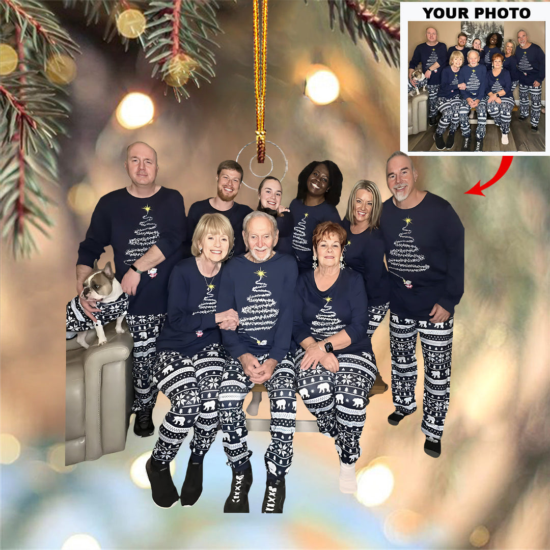Our Family Christmas Pajamas - Personalized Photo Mica Ornament - Christmas Gift For Family Members