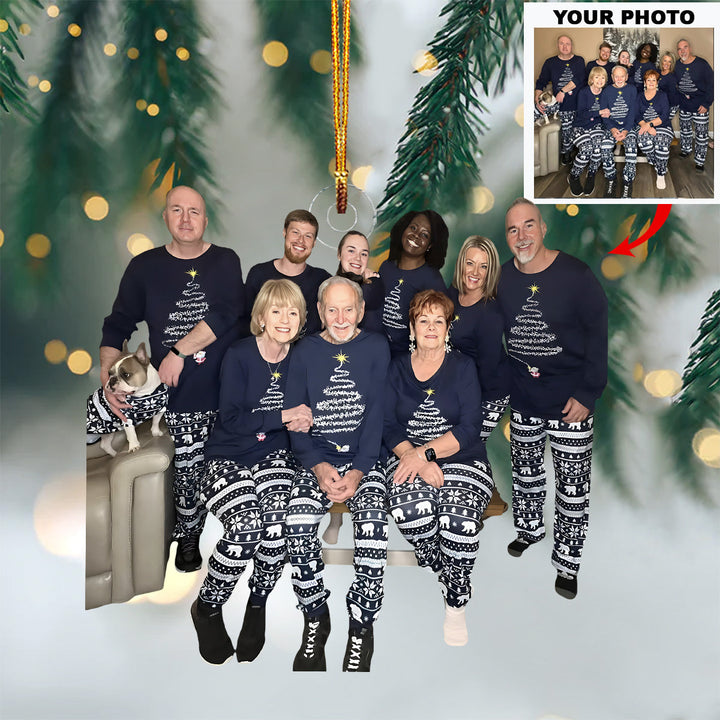 Our Family Christmas Pajamas - Personalized Photo Mica Ornament - Christmas Gift For Family Members