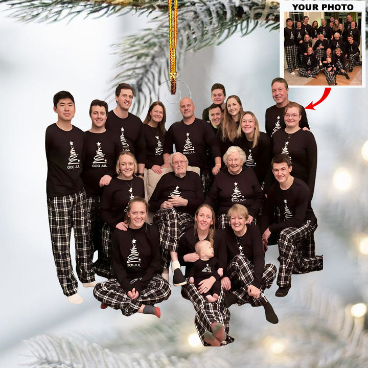 Wrapped in Love - Personalized Photo Mica Ornament - Christmas Gift For Family Members