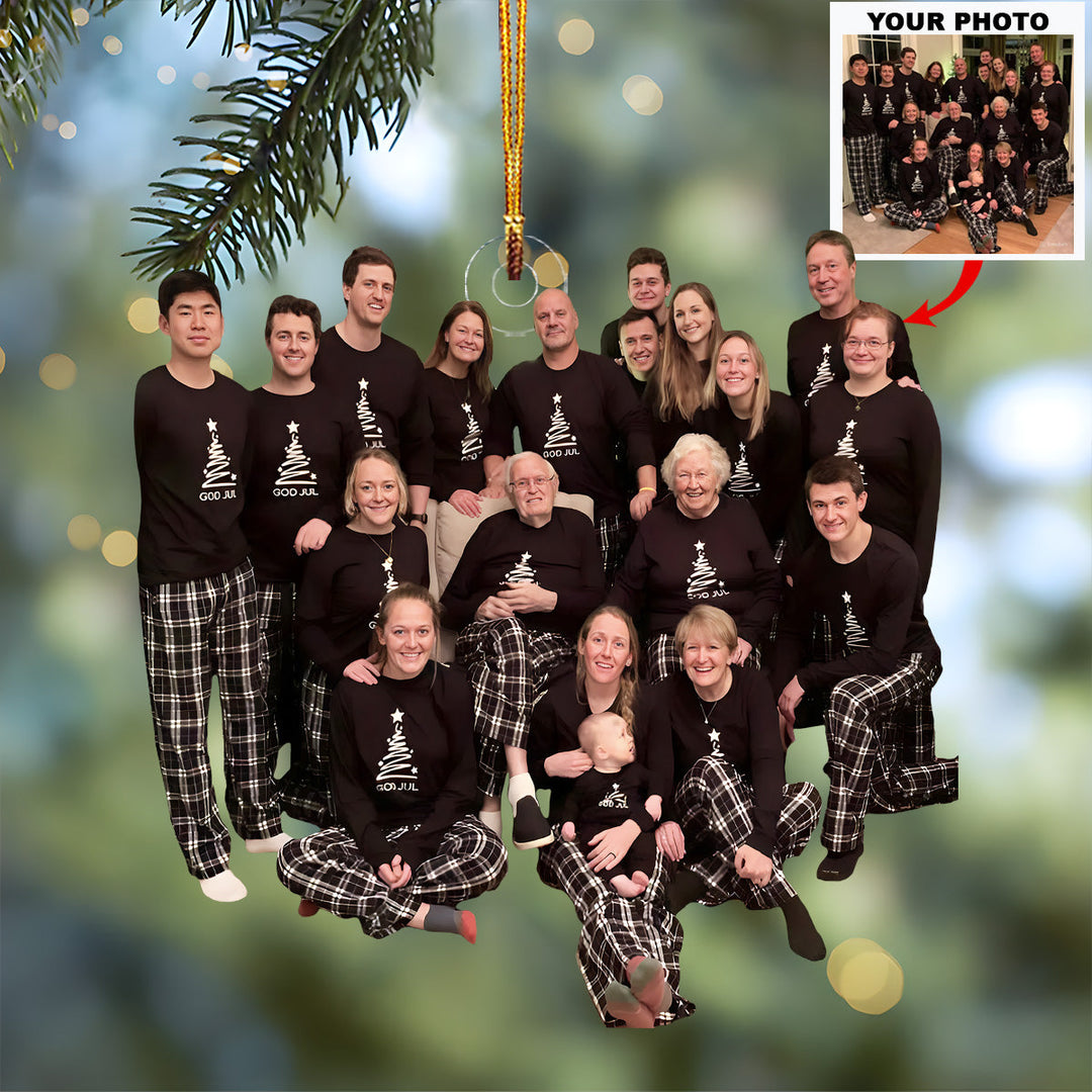 Wrapped in Love - Personalized Photo Mica Ornament - Christmas Gift For Family Members