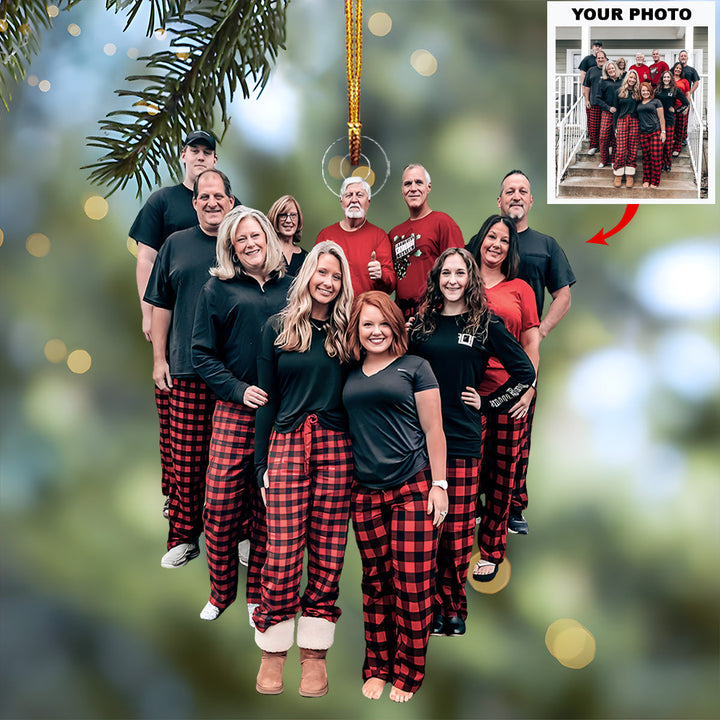 Our Cozy Christmas Morning - Personalized Photo Mica Ornament - Christmas Gift For Family Members