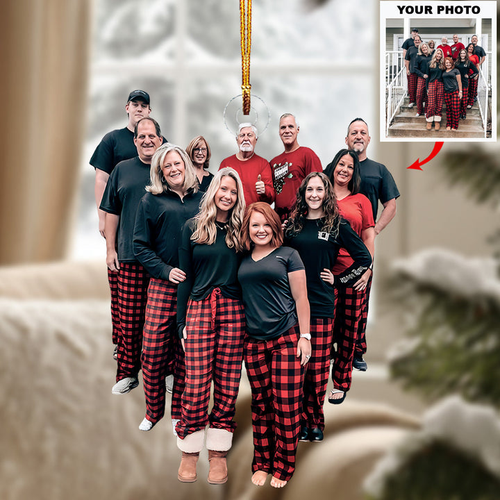 Our Cozy Christmas Morning - Personalized Photo Mica Ornament - Christmas Gift For Family Members