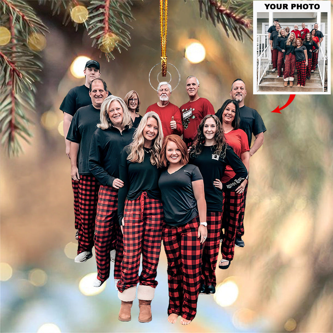 Our Cozy Christmas Morning - Personalized Photo Mica Ornament - Christmas Gift For Family Members