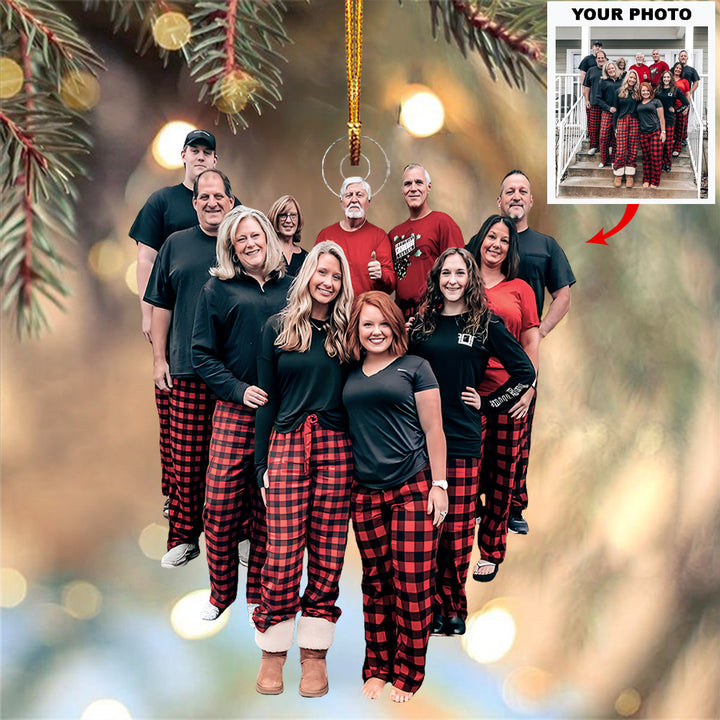 Our Cozy Christmas Morning - Personalized Photo Mica Ornament - Christmas Gift For Family Members