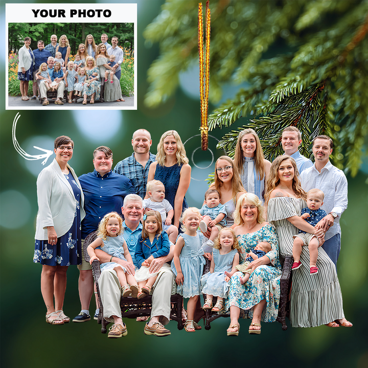 Outdoor Garden Portrait - Personalized Photo Mica Ornament - Christmas Gift For Family Members
