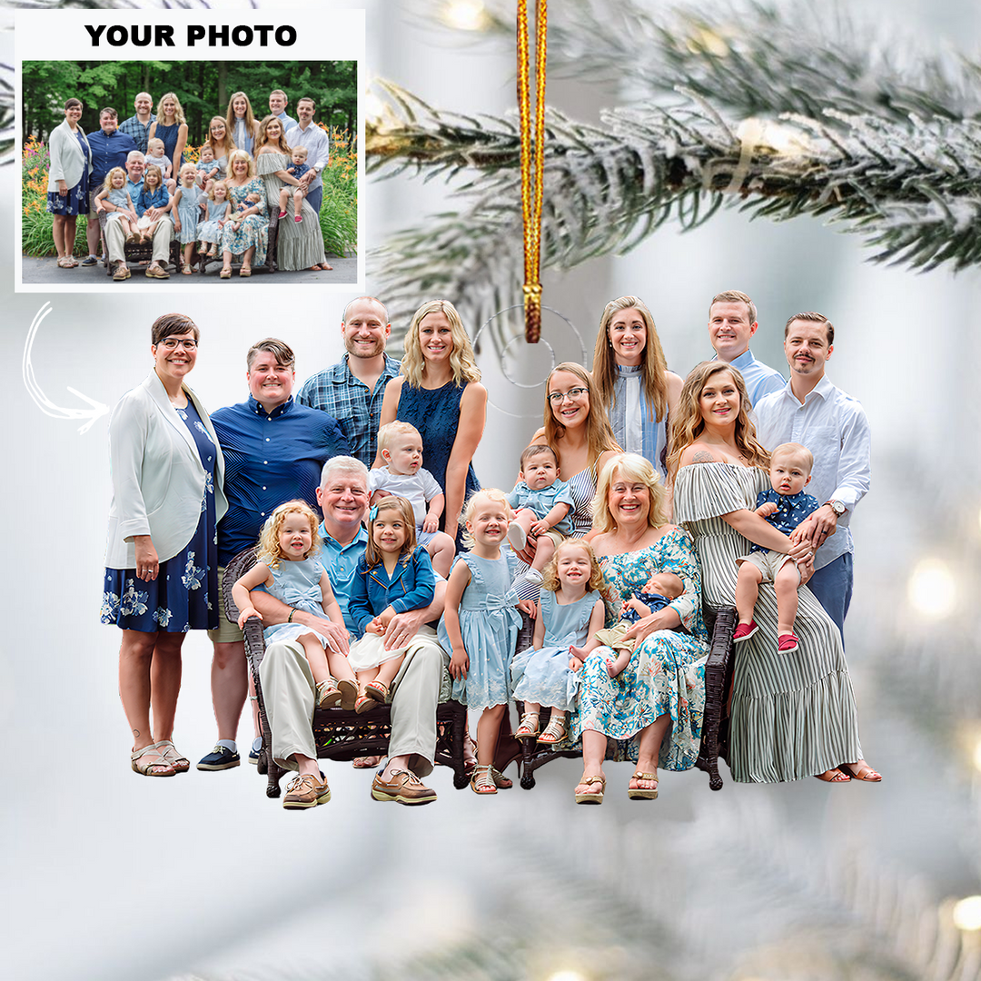 Outdoor Garden Portrait - Personalized Photo Mica Ornament - Christmas Gift For Family Members