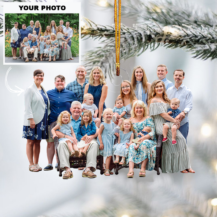 Outdoor Garden Portrait - Personalized Photo Mica Ornament - Christmas Gift For Family Members
