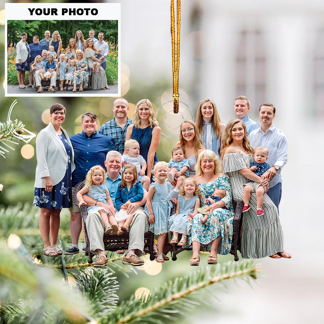 Outdoor Garden Portrait - Personalized Photo Mica Ornament - Christmas Gift For Family Members