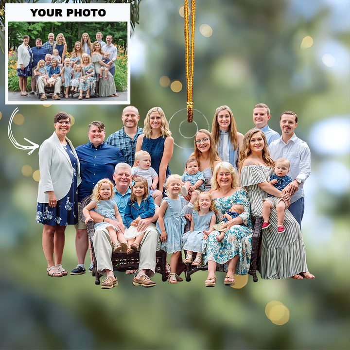 Outdoor Garden Portrait - Personalized Photo Mica Ornament - Christmas Gift For Family Members