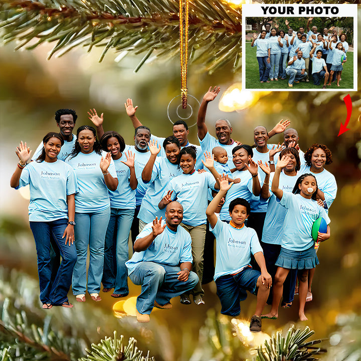 Family Reunion - Personalized Photo Mica Ornament - Christmas Gift For Family Members