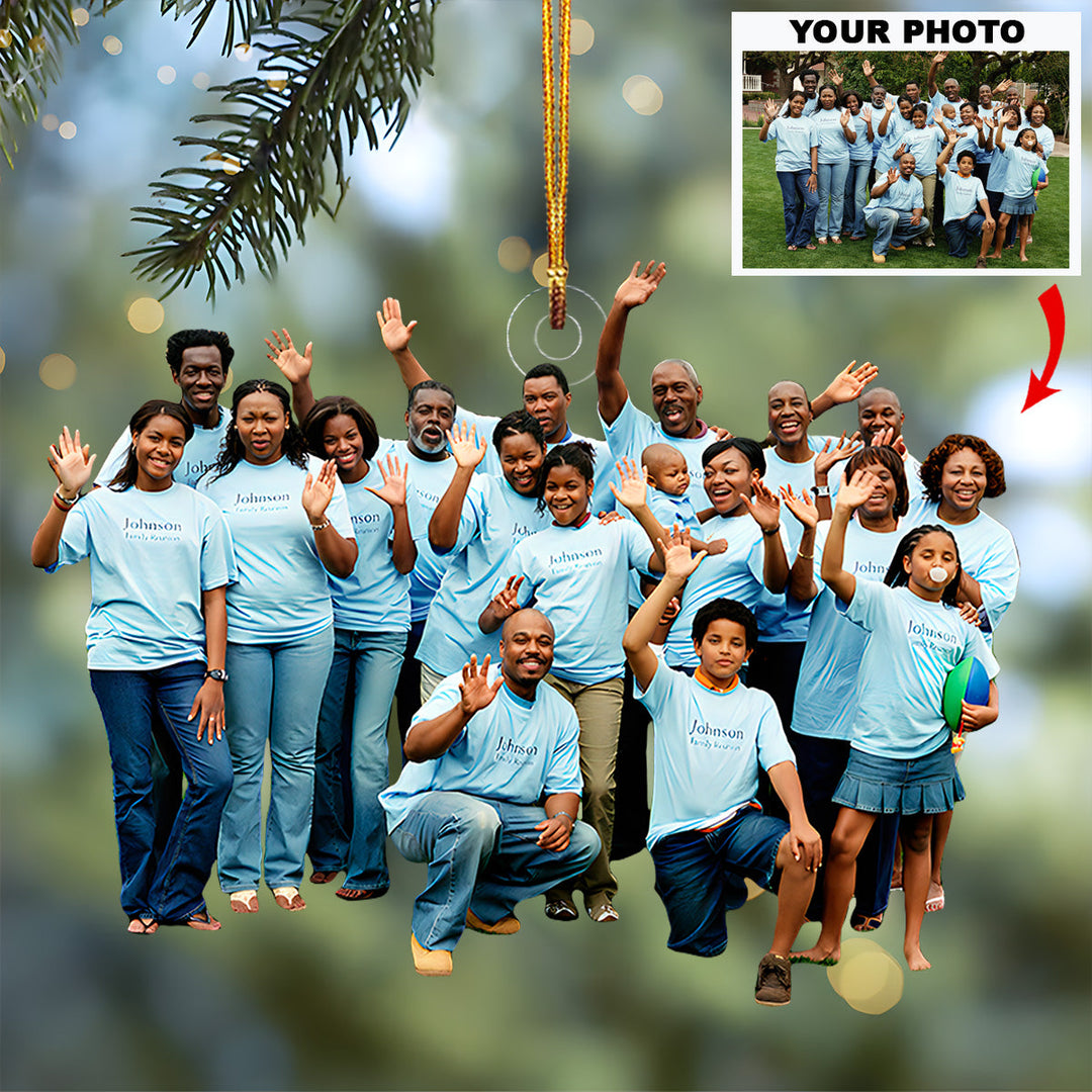 Family Reunion - Personalized Photo Mica Ornament - Christmas Gift For Family Members
