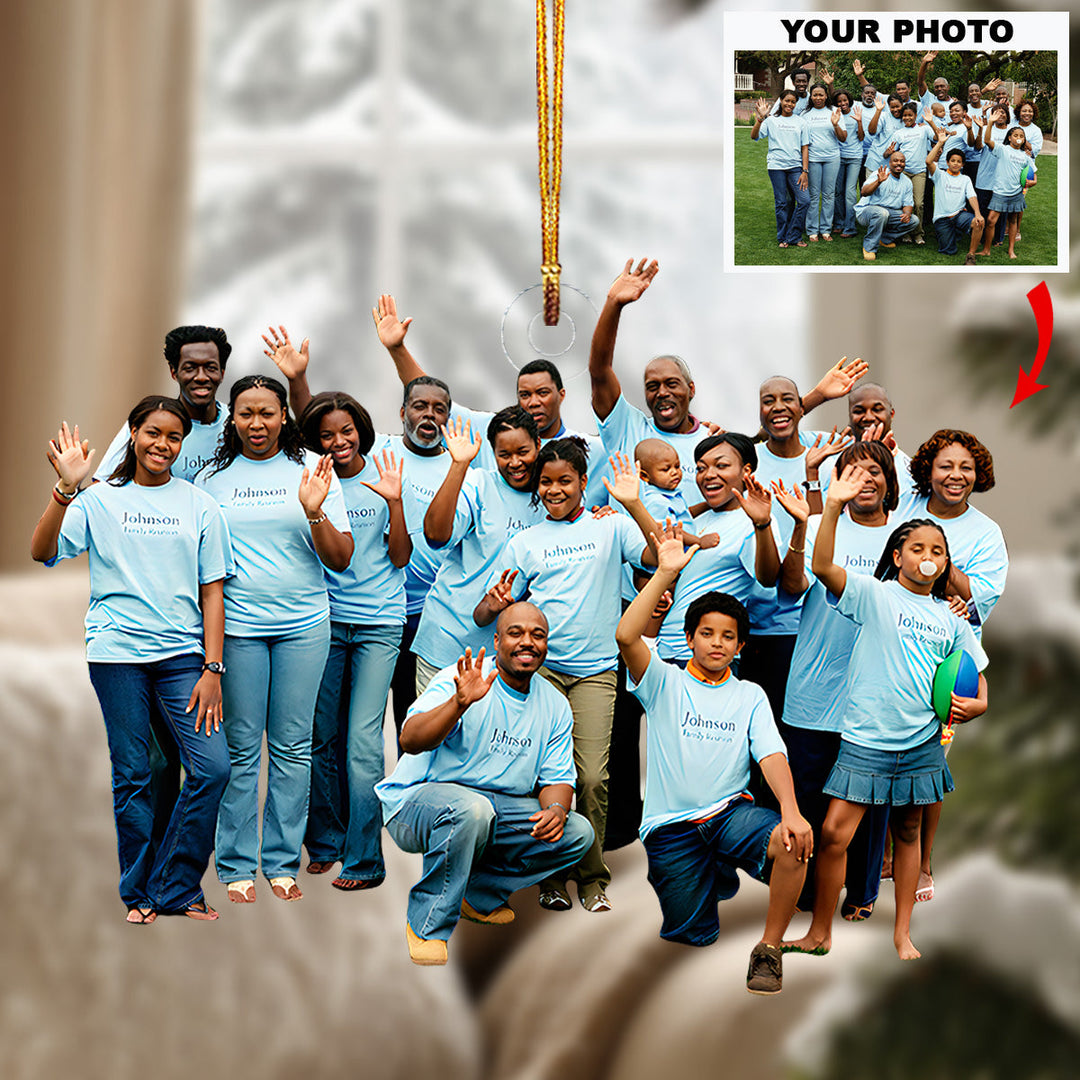 Family Reunion - Personalized Photo Mica Ornament - Christmas Gift For Family Members