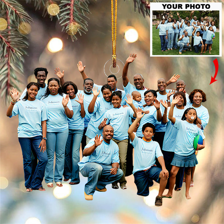Family Reunion - Personalized Photo Mica Ornament - Christmas Gift For Family Members