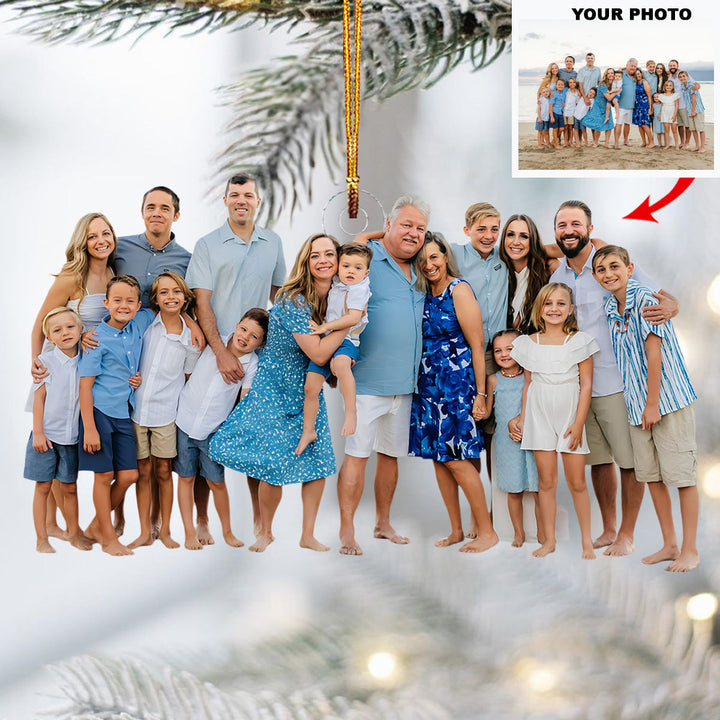 Family Beach Day - Personalized Photo Mica Ornament - Christmas Gift For Family Members