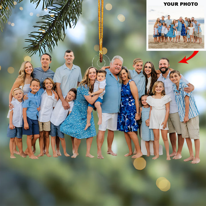 Family Beach Day - Personalized Photo Mica Ornament - Christmas Gift For Family Members