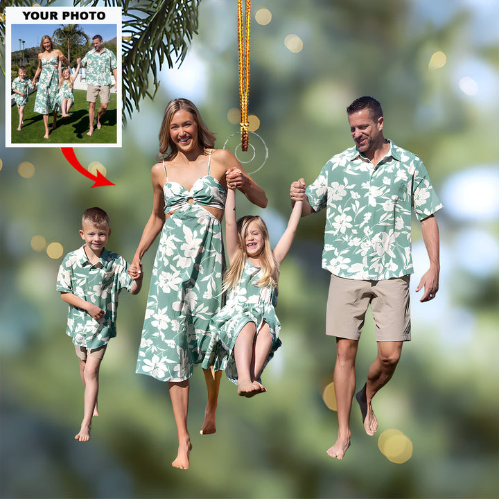 Paradise Together - Personalized Photo Mica Ornament - Christmas Gift For Family Members