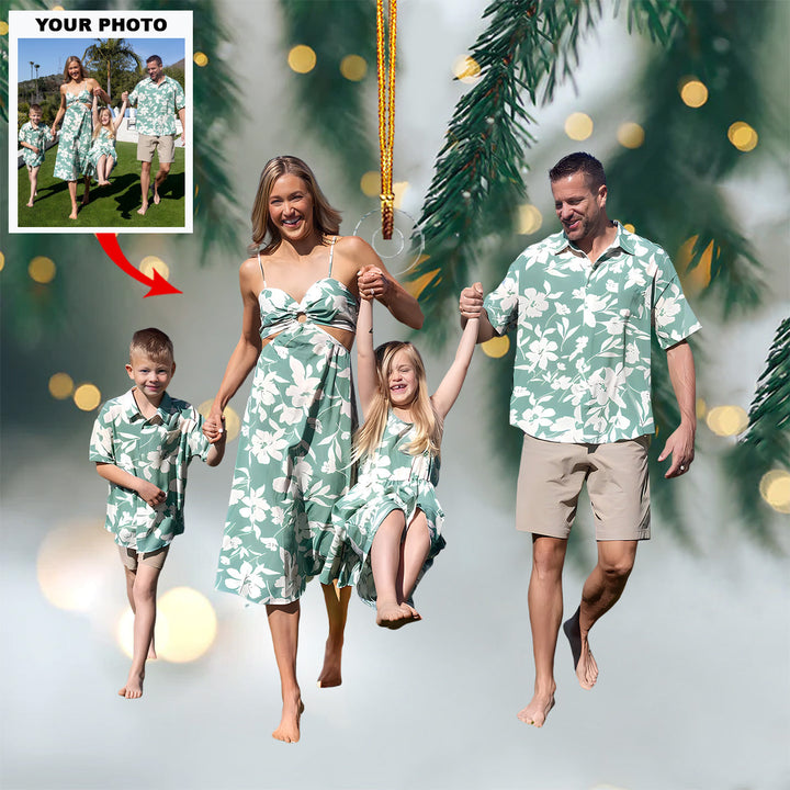 Paradise Together - Personalized Photo Mica Ornament - Christmas Gift For Family Members