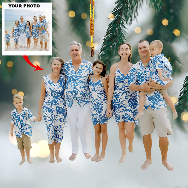 Family Trip - Personalized Photo Mica Ornament - Christmas Gift For Family Members