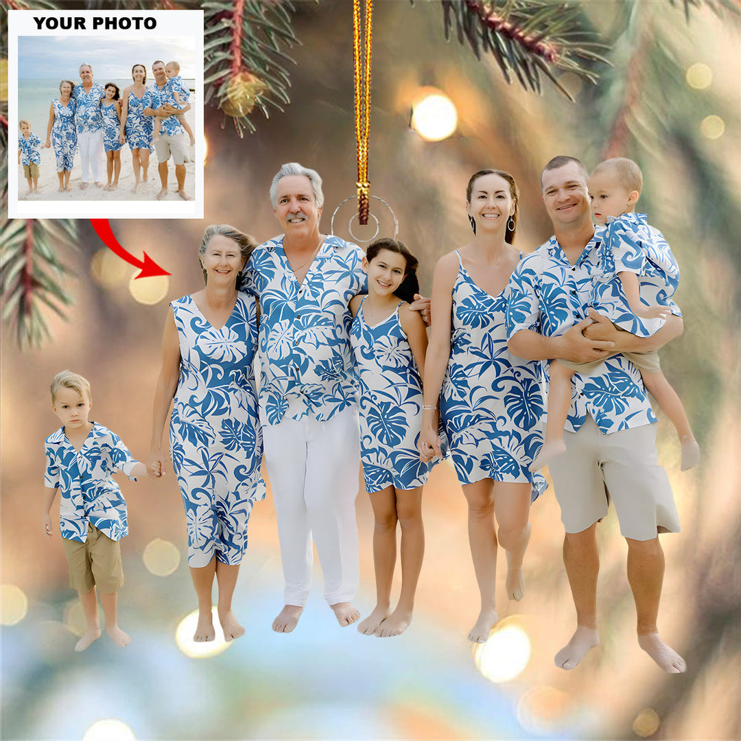 Family Trip - Personalized Photo Mica Ornament - Christmas Gift For Family Members
