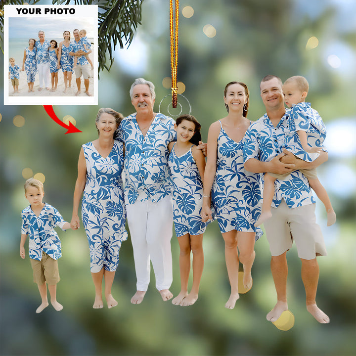Family Trip - Personalized Photo Mica Ornament - Christmas Gift For Family Members