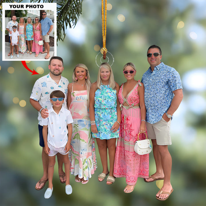 Seaside Memories - Personalized Photo Mica Ornament - Christmas Gift For Family Members