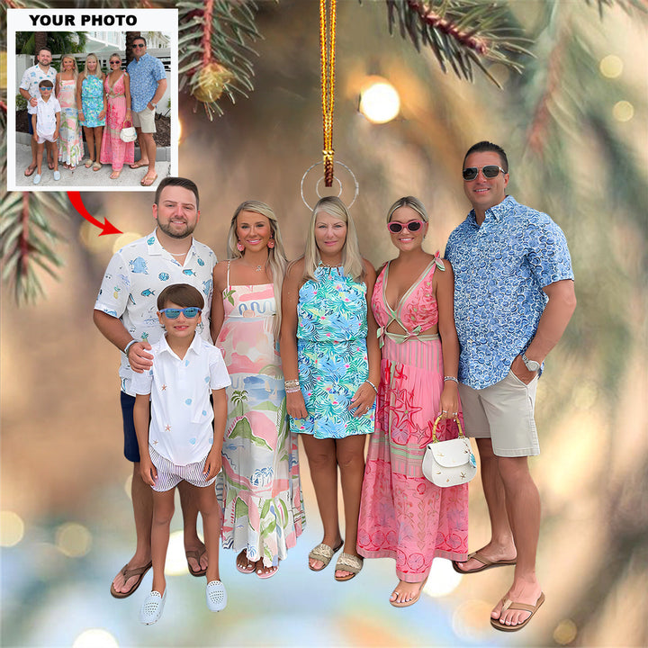 Seaside Memories - Personalized Photo Mica Ornament - Christmas Gift For Family Members