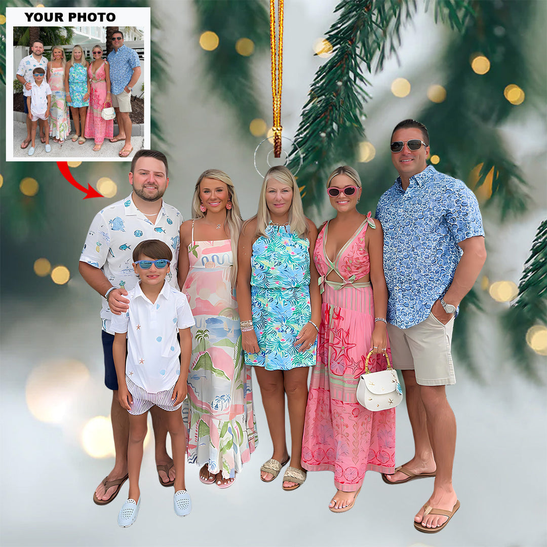 Seaside Memories - Personalized Photo Mica Ornament - Christmas Gift For Family Members