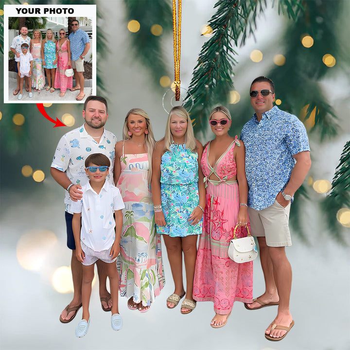 Seaside Memories - Personalized Photo Mica Ornament - Christmas Gift For Family Members