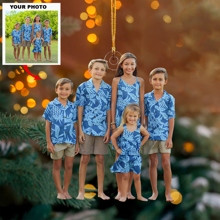 Together at the Beach - Personalized Photo Mica Ornament - Christmas Gift For Family Members