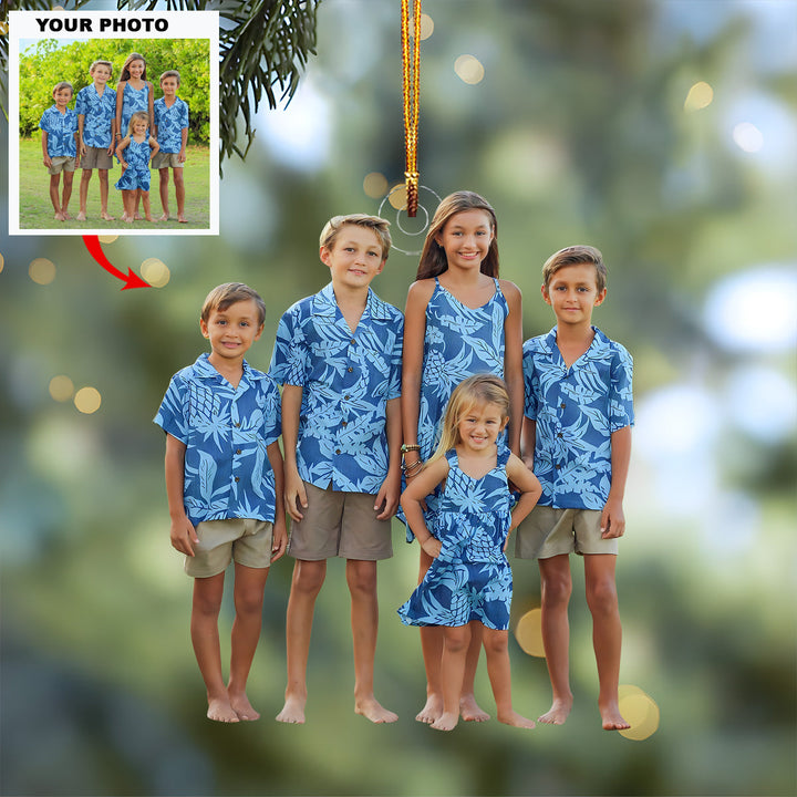 Together at the Beach - Personalized Photo Mica Ornament - Christmas Gift For Family Members