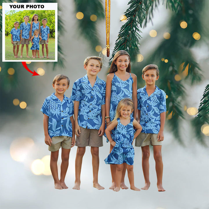 Together at the Beach - Personalized Photo Mica Ornament - Christmas Gift For Family Members