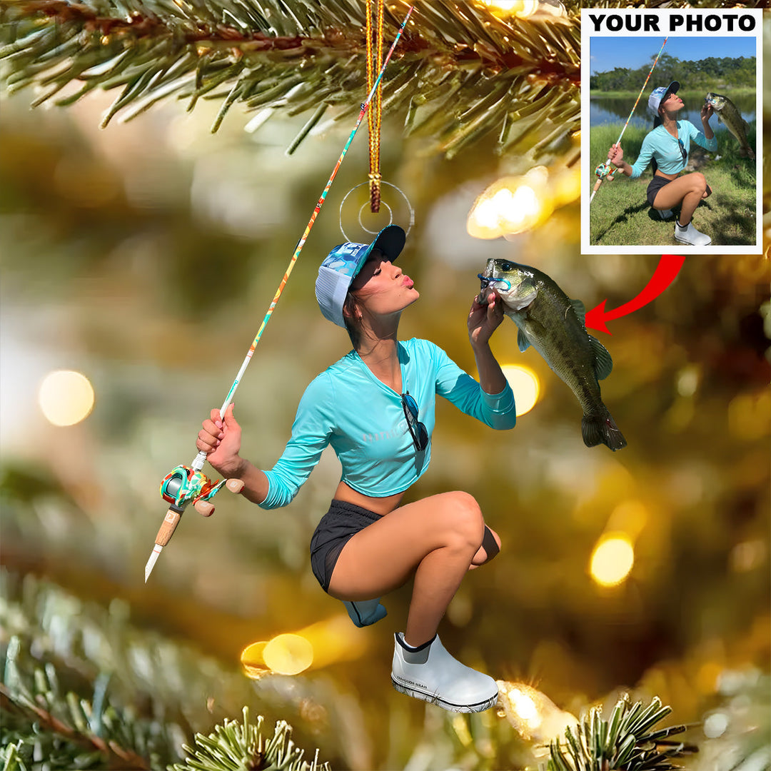 Catch of the Day - Personalized Photo Mica Ornament - Christmas Gift For Anglers And Fishing Enthusiasts