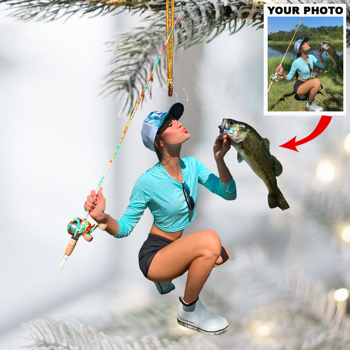 Catch of the Day - Personalized Photo Mica Ornament - Christmas Gift For Anglers And Fishing Enthusiasts