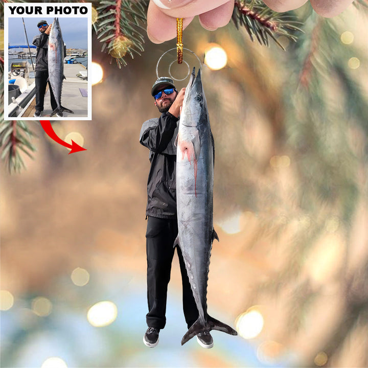 Master Angler - Personalized Photo Mica Ornament - Christmas Gift For Anglers And Fishing Enthusiasts