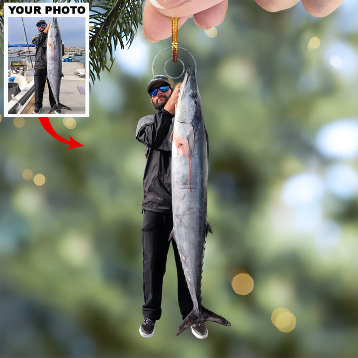 Master Angler - Personalized Photo Mica Ornament - Christmas Gift For Anglers And Fishing Enthusiasts
