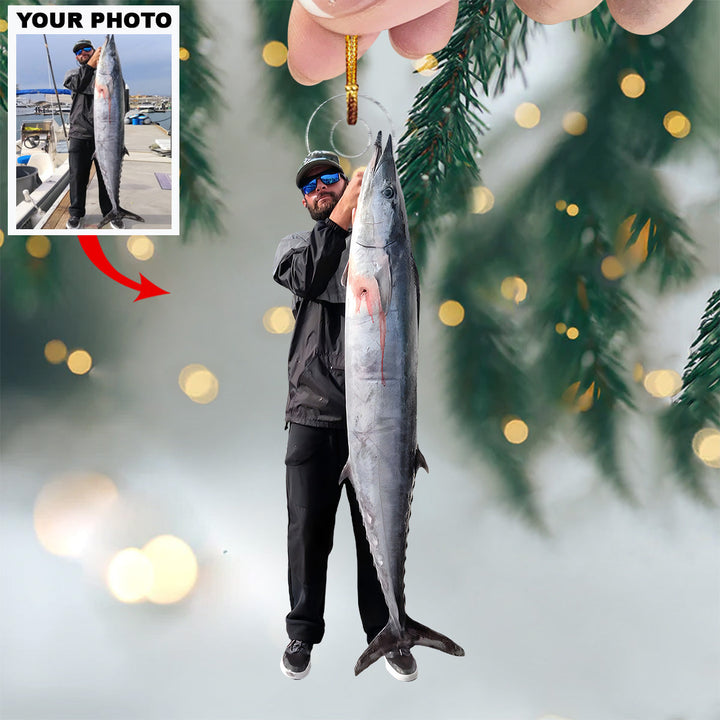 Master Angler - Personalized Photo Mica Ornament - Christmas Gift For Anglers And Fishing Enthusiasts