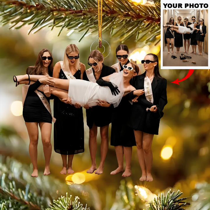 Bride Tribe Party - Personalized Photo Mica Ornament - Christmas Gift For Newlywed Couples